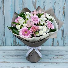 Букет цветов из:  Герберы, Альстромерии и Хризантемы #REPLACE_PRED# Краснооктябрьском