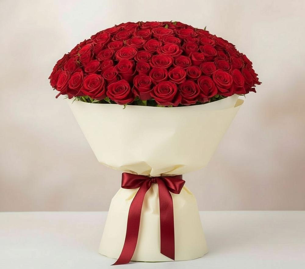 Букет 101 Красная роза Милано в Краснооктябрьском