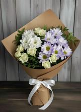 Букет цветов из:  Хризантемы и Розы #REPLACE_PRED# Краснооктябрьском