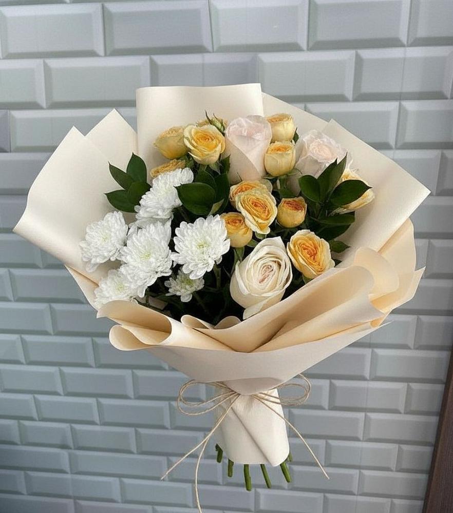 Букет цветов из: Розы и Хризантемы в Краснооктябрьском