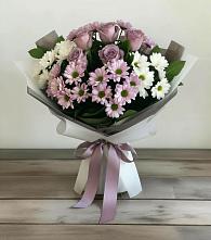 Букет цветов из:  Хризантемы и Розы #REPLACE_PRED# Краснооктябрьском