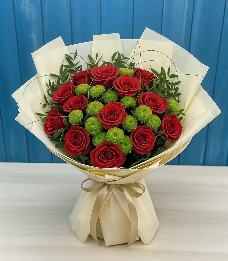 Букет цветов из: Розы и Хризантемы в Краснооктябрьском