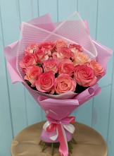 Букет 15 Розовых роз Равель в Краснооктябрьском