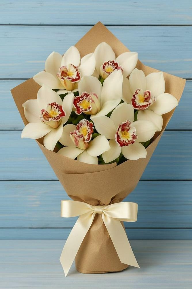 Букет цветов из: Орхидеи и Розы в Краснооктябрьском